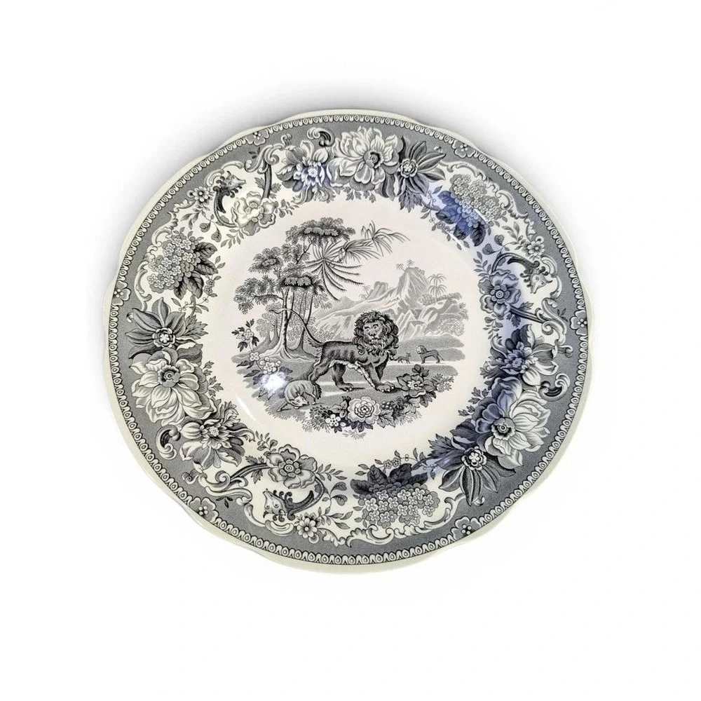 Vintage Dinner Plate Spode Archive Collection Aesop's Fables Black White 10in